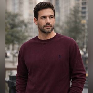 U.S. Polo Assn. Men's Burgundy Crewneck Sweater